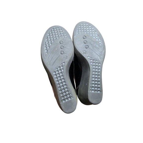 Bravo browns made in Italy leather women wedges shoes size 7.5 - Picture 13 of 14